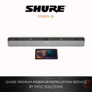 Shure IMXBPK-W Teams Rooms All-in-One Android Video Bar with IntelliMix DSP for Medium to Large Spaces (White)