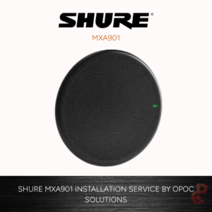 Shure MXA901 Round Ceiling Array Microphone with IntelliMix DSP and Dante Network Audio (Black)