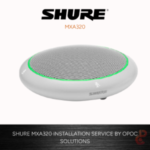 Shure MXA320 Tabletop Microphone with IntelliMix DSP and Dante Network Audio (White)