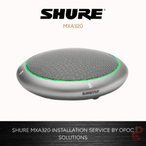 Shure MXA320 Tabletop Microphone with IntelliMix DSP and Dante Network Audio (White)